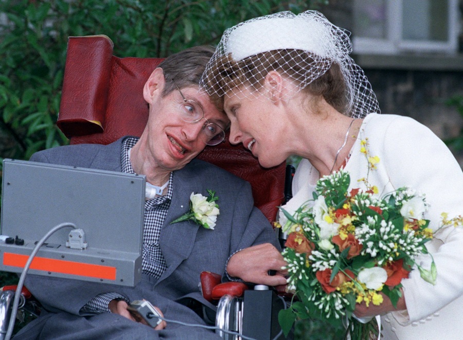 Stephen Hawking and his wife Elaine Mason